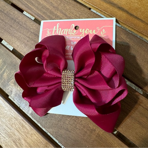 NWOT/ Handmade Christmas Hair Bows 2pc / Black & White Plaid Reindeer Clip - Picture 7 of 8